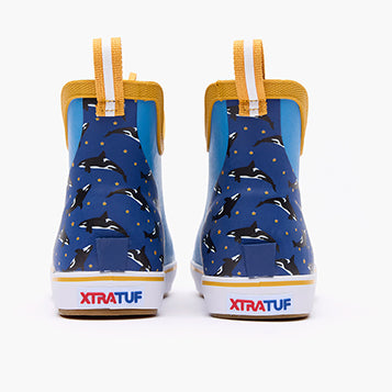 Kids' Salmon Sisters Ankle Deck Boot - back