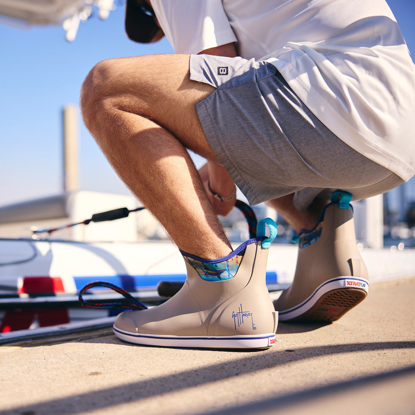 Men's 6 in Ankle Deck Boot Guy Harvey – XTRATUF Men's 6 in Ankle Deck Boot Guy Harvey – XTRATUF