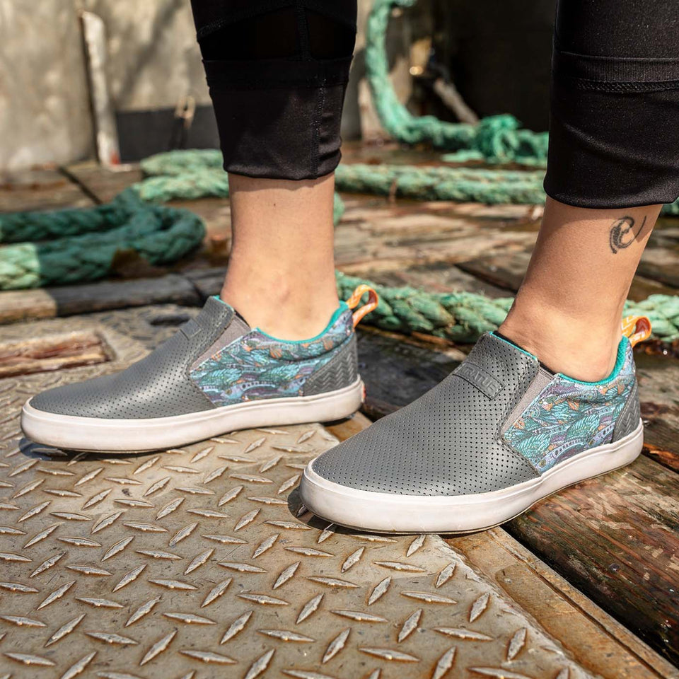 Women's Fishe®Wear Leather Sharkbyte Deck Shoe - lifestyle