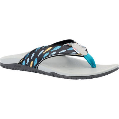 Women's Salmon Sisters Auna Sandal AUNW0TS Black Tails Scales