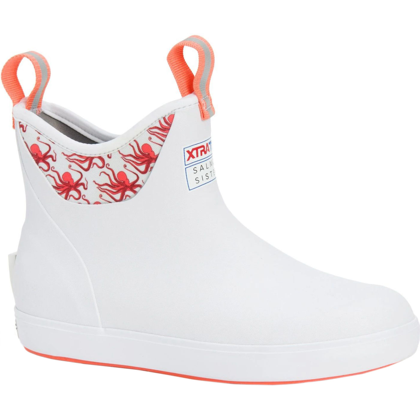 Women's Salmon Sisters 6 in Ankle Deck Boot XWAB101 White/Octopus